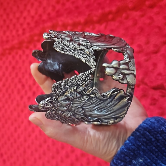 Vintage Pewter Circling Angels Clouds and Stars Candle Holder - Picture 5 of 5